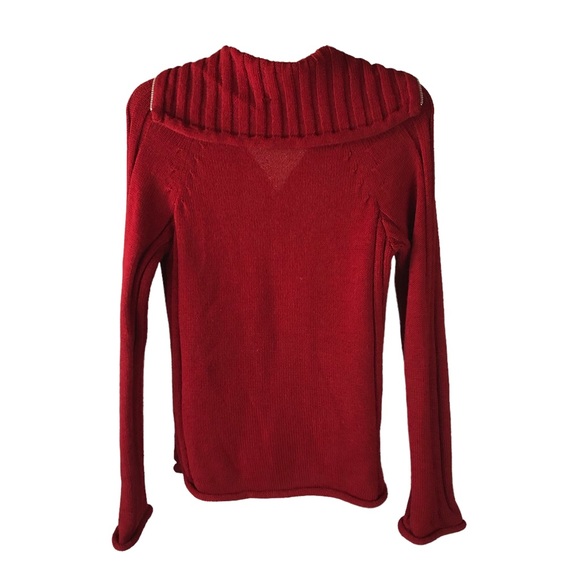 Women's Indigenous Designs Red Alpaca and Wool Blend Front Zip Sweater. Size M - Picture 2 of 14